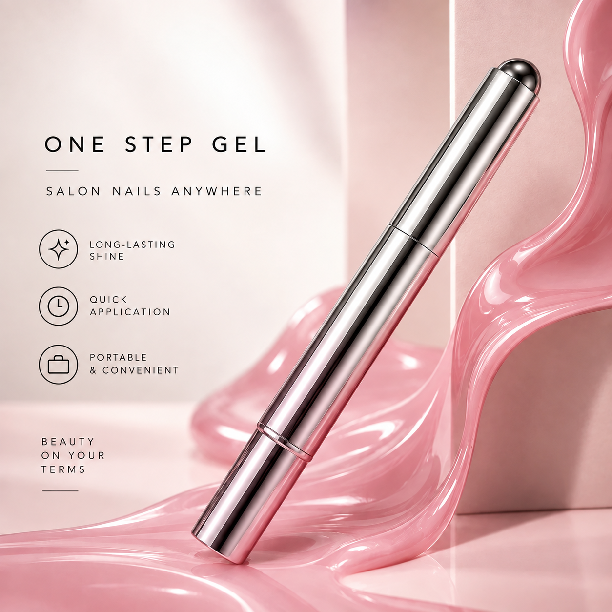 One step gel pen — long-lasting shine, quick application, portable and convenient
